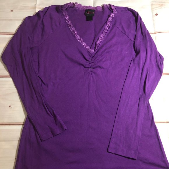 TORRID PURPLE LACE LONG SLEEVE TOP 2X? EUC